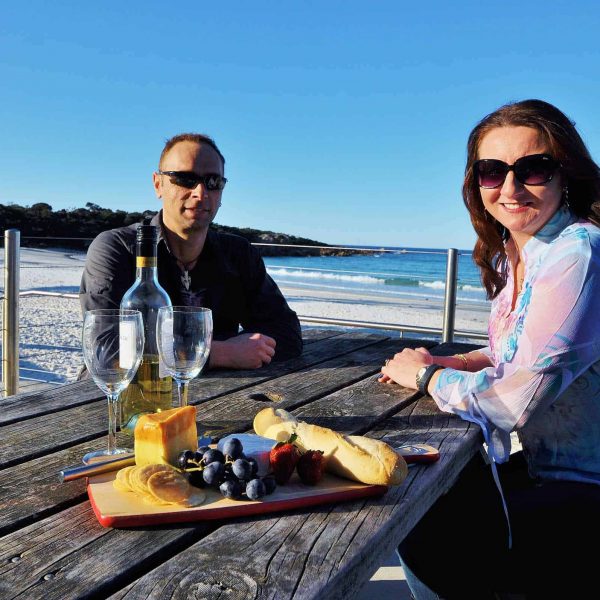 Waratah Wynyard Council - Couple With Wine And Cheese At Boat Harbour