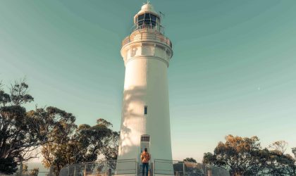 The Table Cape Lighthouse, the only operating lighthouse open for tours in mainland Tasmania. Climb the beautiful spiral staircase up four levels while your guide describes the amazing history of the lighthouse and end with an exhilarating balcony experience and magnificent views.